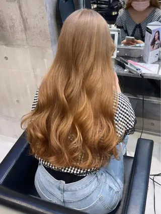 ロング カラー パーマ ヘアアレンジ メンズ キッズ ネイル マツエク・マツパ アイブロウ 🎀韓国スタイル YURINA🎀のヘアスタイル