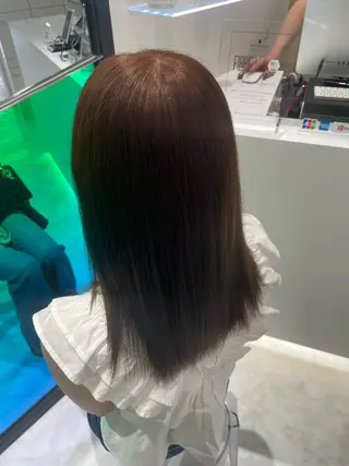 セミロング カラー モテかわ暖色ヘア♥️ miu♥️のヘアスタイル