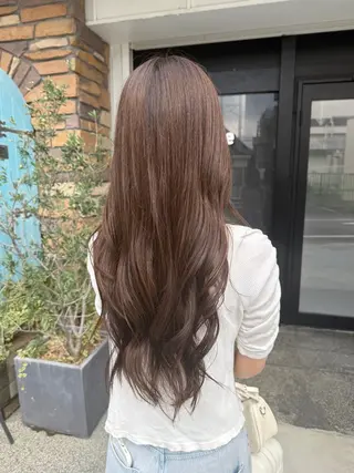 ロング カラー 透明感カラー/パーマ 🌀アオノアユミのヘアスタイル