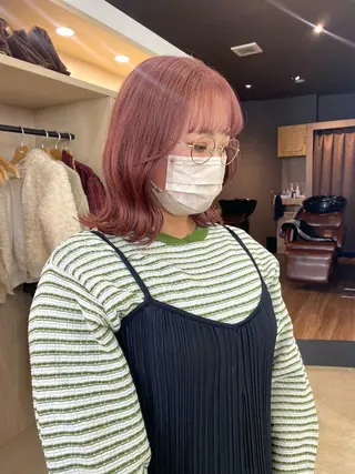 ミディアム カラー ヘアアレンジ ♡韓国風ヘア 🐈♡MIHOのヘアスタイル