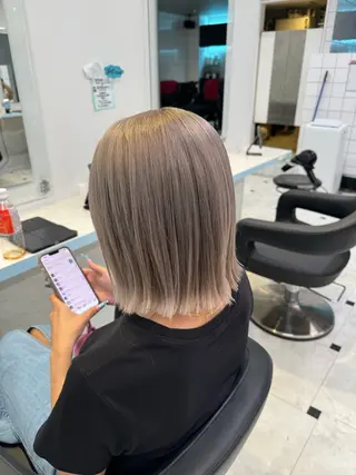 セミロング カラー 🩷モテ髪＆透明感 🩷ミルクティー🩷のヘアスタイル