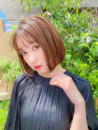 ショート カラー 顔周りレイヤー/ボブ 銀座✨中野まさひろのヘアスタイル