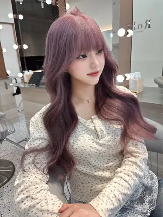 ミディアム rina／ベージュ ワンホン/韓国ヘアのヘアスタイル