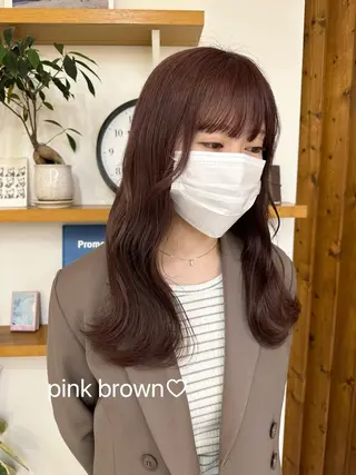 カラー リンダ所属・ベージュ/顔周り カット/スズキのヘアスタイル