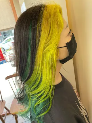 セミロング カラー NINE+/代表 ブリーチ特化型サロンのヘアスタイル