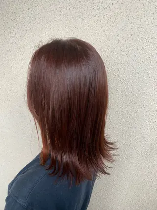 セミロング カラー ブリーチカラーと、髪 質改善。HARUKAのヘアスタイル