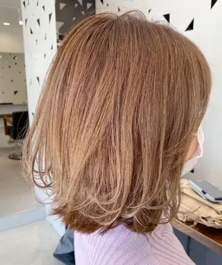 ミディアム カラー 似合わせカット得意 仁井亮のヘアスタイル