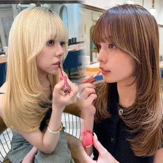 セミロング ‎🤍くびれレイヤー /韓国風🖤菊池瑛士のヘアスタイル