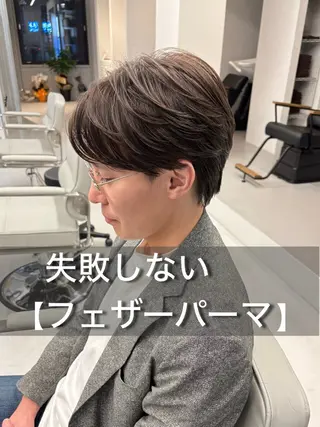 ショート フェザーショート✨ メンズカットのヘアスタイル