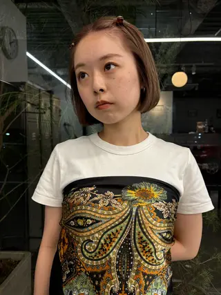 ショート イージーパーマ募集 平口はのんのヘアスタイル