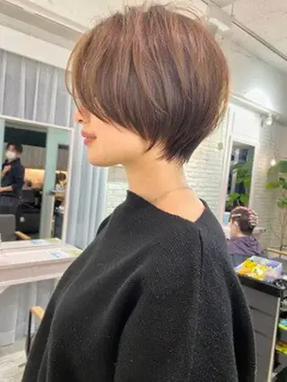 ショート カラー ボブ×縮毛矯正× 髪質改善/三ツ木一生のヘアスタイル