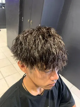 ショート メンズ メンズパーマ/難波/ 心斎橋　室園亮佑のヘアスタイル