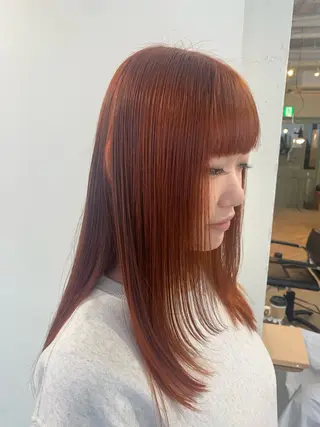 カラー ベージュ/ダブルカラ ー/新潟駅/青柳萌果のヘアスタイル