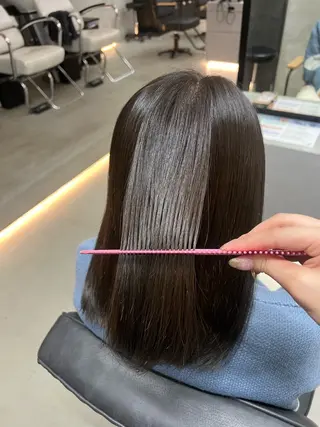 セミロング カラー ririko/ 暖色カラー/艶カラーのヘアスタイル