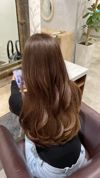 ロング ゅぃ /韓国風/顔周りのヘアスタイル