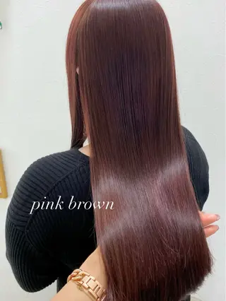 ロング 髪質改善ピンクカラー 💞はな🫧🎀のヘアスタイル