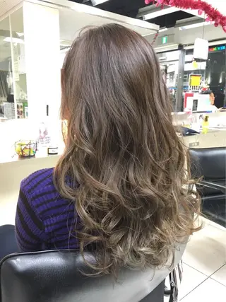 ロング カラー パーマ ヘアアレンジ 髪質改善カラー🎗️ 滝沢純のヘアスタイル