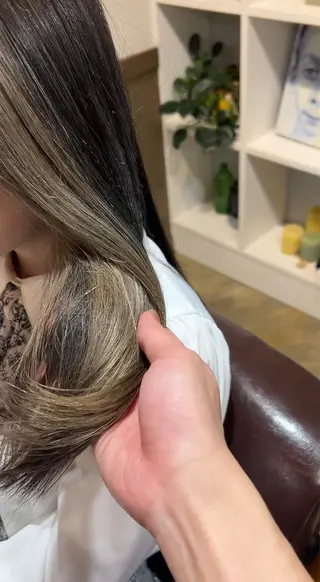 セミロング カラー アレンジ/新宿 透明感カラー/ヤノのヘアスタイル