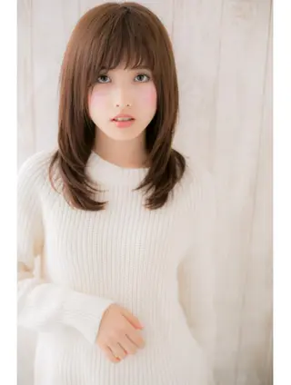 セミロング カラー motion所属・FUKUNAGA YUのヘアスタイル