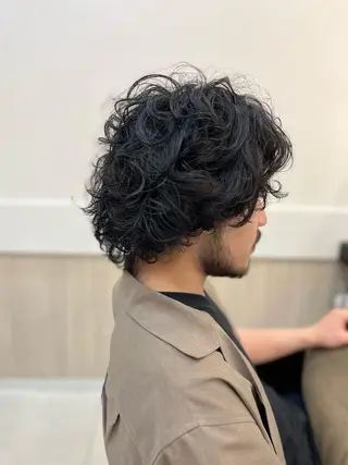 ミディアム パーマ メンズ トータルビューティー K:R鶴川のヘアスタイル