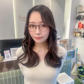 セミロング カラー ボブ韓国風レイヤー 錦糸町/畠中ケントのヘアスタイル