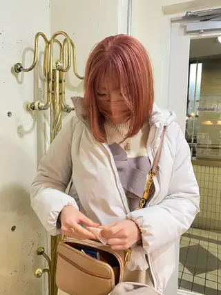 ミディアム カラー パーマ美容師 hanaのヘアスタイル