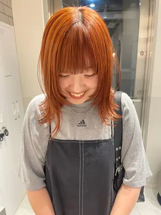 ミディアム カラー ヘアアレンジ satsuki 暖色・ブラウンカラーのヘアスタイル