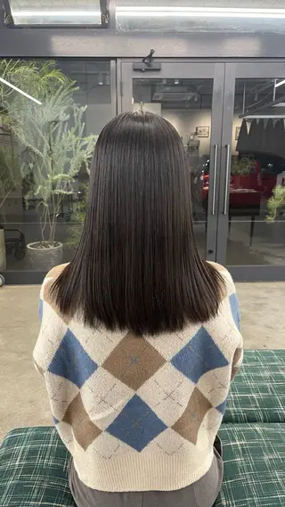 セミロング パーマ イージーパーマ募集 平口はのんのヘアスタイル