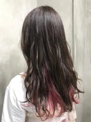 ロング カラー パーマ 🌈髪質改善💕 縮毛矯正✨青木まで✨のヘアスタイル