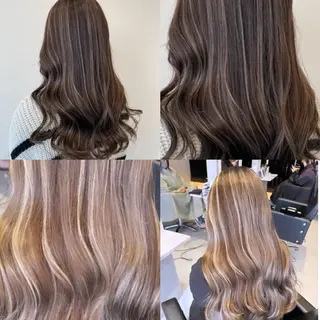 ミディアム カラー ヘアアレンジ ૭ 艶髪透明感૭ヘア カラーＡＭＩ🫧のヘアスタイル