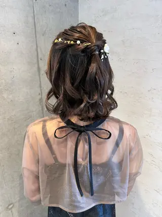 セミロング ヘアアレンジ 女性に人気♪ はやしほのかのヘアスタイル