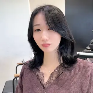 ミディアム カラー IVY所属・髪質改善/韓国ヘア 顔まわり特化yutoのヘアスタイル