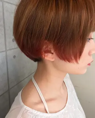 ショート カラー 縮毛矯正/ 髪質改善 /ショート　圍　崇行のヘアスタイル