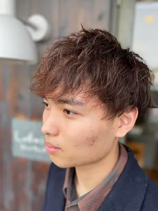 ショート カラー パーマ 山本 尚輝のヘアスタイル