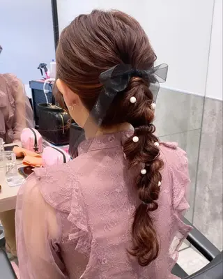 ロング ヘアアレンジ 💗ガーリーヘア🎀 saki💗のヘアスタイル