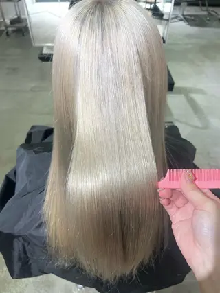 カラー 心斎橋/ブロンド/ ペールカラー/あみかのヘアスタイル