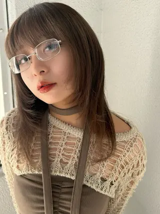 セミロング カラー sakura/ 透明感カラー🫧のヘアスタイル