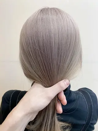 セミロング カラー ヘアアレンジ レイヤー/ベージュ カラー/ハシモトのヘアスタイル