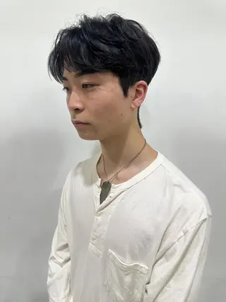 ショート カラー パーマ メンズ ﾎｯﾄﾍﾟｯﾊﾟｰ に移行中【かな】のヘアスタイル