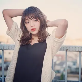 ミディアム カラー パーマ ヘアアレンジ メンズ キッズ ネイル マツエク・マツパ premier modelsのヘアスタイル