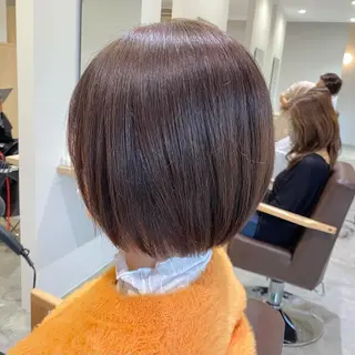 ショート カラー ブリーチなしWカラー /酸性ストレート河本のヘアスタイル