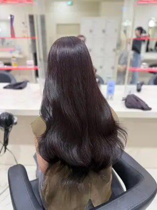 ロング 🤎🎀ブリーチなし ピンクラベンダー🧸のヘアスタイル