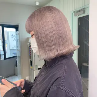 ショート カラー 🩵透明感カラー× 縮毛ボブ🩵ヒナノのヘアスタイル