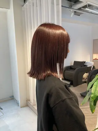 ミディアム ✨色持ちの良い艶 カラー✨蟹江真世のヘアスタイル