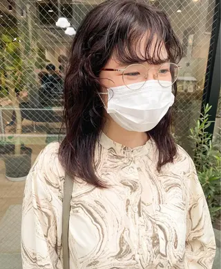 セミロング カラー パーマ ヘアアレンジ メンズ キッズ ネイル マツエク・マツパ パーマスタイル🔅 sayacaのヘアスタイル