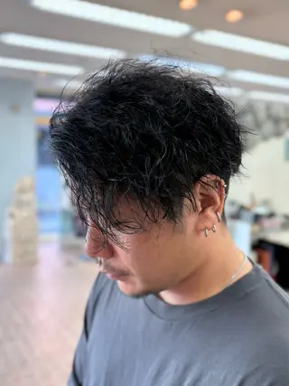 ミディアム パーマ メンズ 電髪倶楽部STREET所属・田和 直樹のヘアスタイル