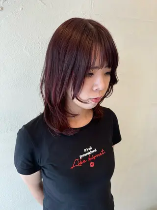 ミディアム カラー 韓国風🇰🇷レイヤ ーKEI🇰🇷のヘアスタイル