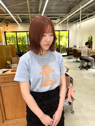 ミディアム カラー ヘアアレンジ esu 心斎橋店所属・ena/ブリーチなし 心斎橋・ベージュ🎀のヘアスタイル
