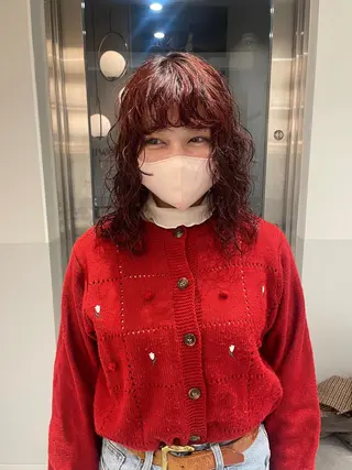 ミディアム カラー パーマ ヘアアレンジ satsuki 暖色・ブラウンカラーのヘアスタイル