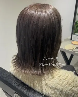 ミディアム 長尾ゆりの/ボブ/ ベージュ/ハイトーンのヘアスタイル